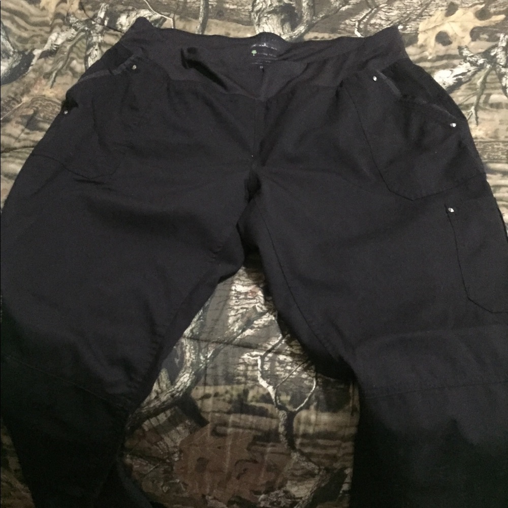 Black yoga scrub pants